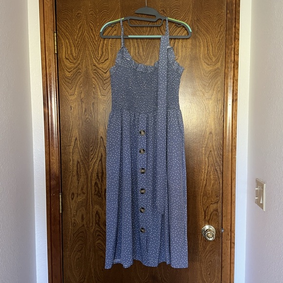 LOMON Boho Ruffle Sleeveless Adjustable Straps Swing Midi Sundress - Picture 8 of 12